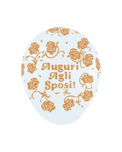 PALLONCINO AUGURI AGLI SPOSI 12" PZ.100