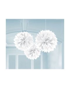 DECORAZIONE POM POM BIANCO PZ.3