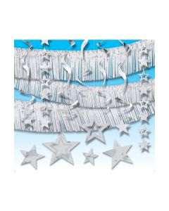 KIT FESTONE STELLE ARGENTO PZ.21