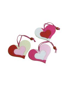 CUORE IN FELTRO DA APPENDERE PZ.12