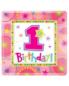 PIATTINI 1° COMPLEANNO BAMBINA PZ.8