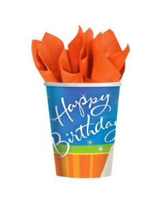 BICCHIERI HAPPY BIRTHDAY TORTA PZ.8