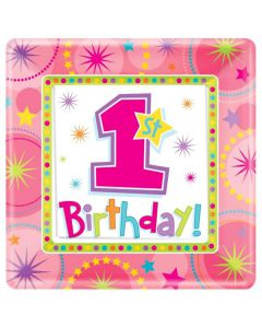 PIATTI 1° COMPLEANNO BAMBINA PZ.8