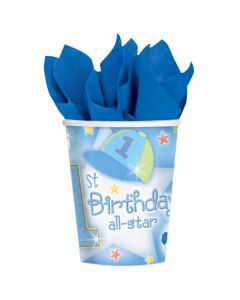 BICCHIERI 1° COMPLEANNO BAMBINO PZ.18