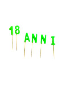 CANDELINE 18 ANNI NEON VERDE PZ.1