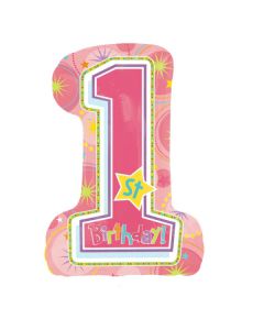 PALLONCINO 1° COMPLEANNO ROSA PZ.1