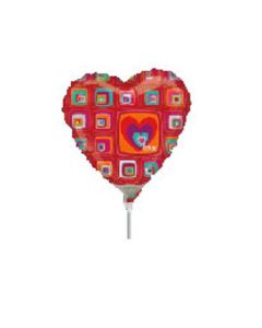 PALLONCINO FUNKY SQUARES HEART PZ.5