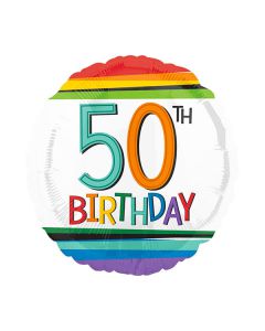 PALLONCINO 50° COMPLEANNO RAINBOW PZ.1