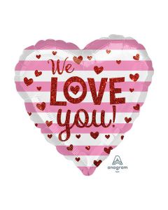 PALLONCINI LOVE YOU GLITTER HEARTS PZ.1