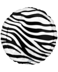 Palloncini Zebra Pz.1 Mylar Tondo 18"/45cm W X 18"/45cm H