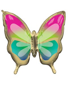 Palloncini Farfalla Tropicale Pz.1 Mylar Sagomato 30"/76cm W X 28"/71cm H