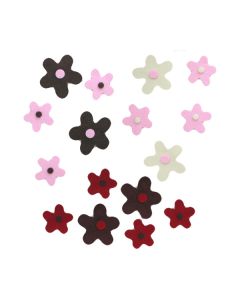 FIORE IN FELTRO FILO ROSA MARRONE PZ.1