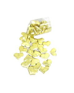 CUORE IN TESSUTO ORO CON ADESIVO PZ.50