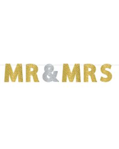 Festone Banner Wedding Mr & Mrs Pz.1