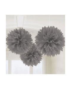 DECORAZIONE POM POM ARGENTO PZ.3