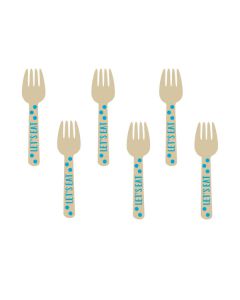 FORCHETTA LEGNO AZZURRA MINIS PZ.12