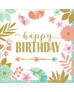 Tovaglioli boho birthday girl pz.16