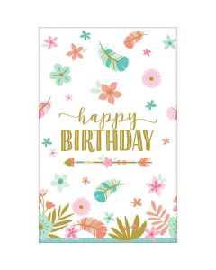 Tovaglia Boho Birthday Girl Pz.1 Cm.137 X 259 Carta