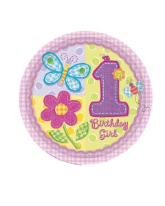 PIATTI 1° COMPLEANNO BAMBINA PZ.8