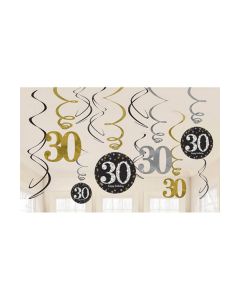 DECORAZIONE 30° COMPLEANNO GOLD PZ.12