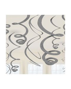 DECORAZIONE ARGENTO SPIRALE PZ.12