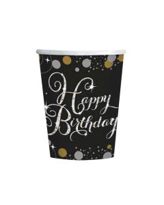 Bicchieri happy birthday gold pz.8