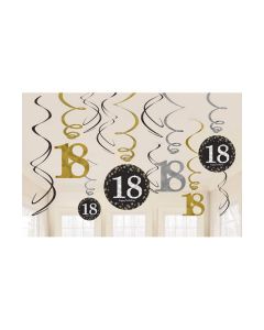 DECORAZIONE 18° COMPLEANNO GOLD PZ.12