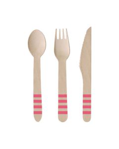 SET POSATE LEGNO FENICOTTERO PZ.24