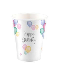 Bicchiere compleanno pastello pz.8