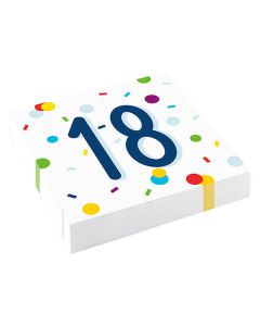 Tovaglioli Confetti Birthday 18 Pz.20 Cm.33 X 33