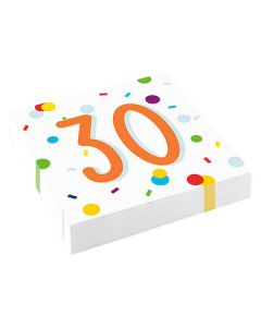Tovaglioli Confetti Birthday 30 Pz.20 Cm.33 X 33