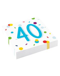 Tovaglioli Confetti Birthday 40 Pz.20 Cm.33 X 33