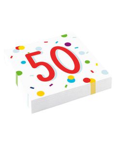 Tovaglioli Confetti Birthday 50 Pz.20 Cm.33 X 33