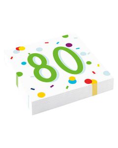 Tovaglioli Confetti Birthday 80 Pz.20 Cm.33 X 33