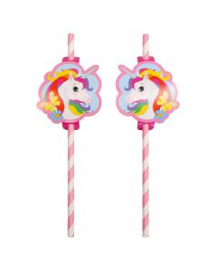 Cannucce Unicorno Pz.8 Cannuce In Carta Cm.19.7