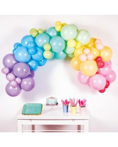 Kit Arco Palloncini Arcobaleno Pastello Pz. 78