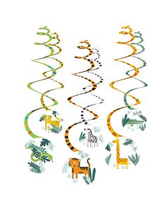 DECORAZIONE SPIRALE ANIMALI GIUNGLA PZ.6