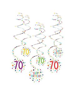 Decorazione Spirale Confetti 70 Pz.6 6 Decorazioni Spirale 70 Confetti Birthday Carta 61 Cm