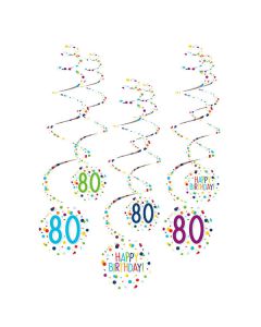 Decorazione Spirale Confetti 80 Pz.6 6 Decorazioni Spirale 80 Confetti Birthday Carta 61 Cm
