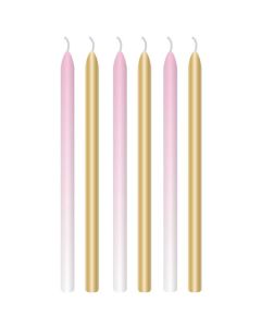 Candeline compleanno rosa e oro pz.6