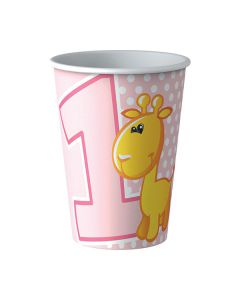 BICCHIERI 1° COMPLEANNO BAMBINA PZ.8
