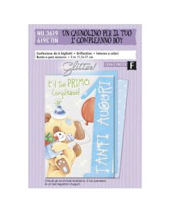 Biglietto 1° Compleanno Maschio R115