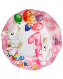 PIATTINI 1° COMPLEANNO BAMBINA PZ.8