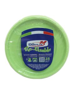 Piatto piano verde acido pz.25