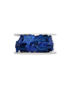 FILO STELLA IN LEGNO BLU GLITTER PZ.1