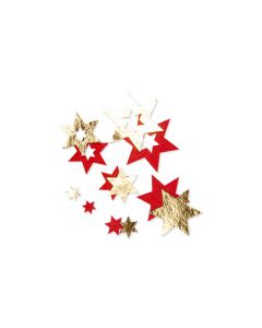 STELLE IN FELTRO ROSSE E ORO PZ.12