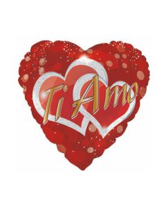 PALLONCINO TI AMO GLITTER HEART PZ.1