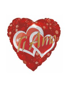 PALLONCINO TI AMO GLITTER HEART PZ.1