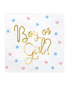 Tovaglioli Boy Or Girl Cuoristelle Pz.20
