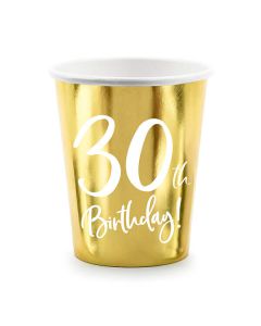 Bicchieri 30 Anni Oro Pz.6